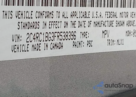 2015 Chrysler Town & Country Touring z USA, uszkodzony, nr VIN 2C4RC1BG3FR538396